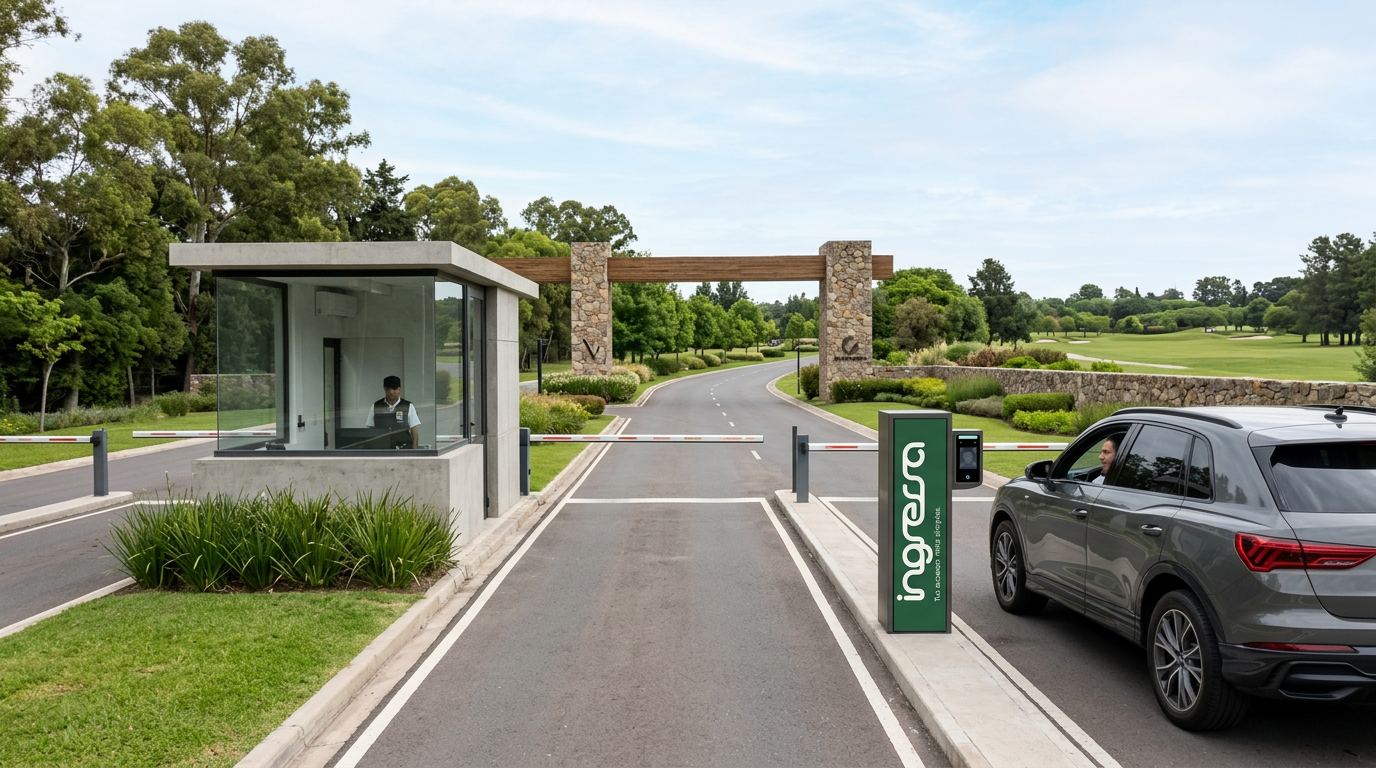 Tótem de acceso Ingressa en la garita de entrada de un barrio